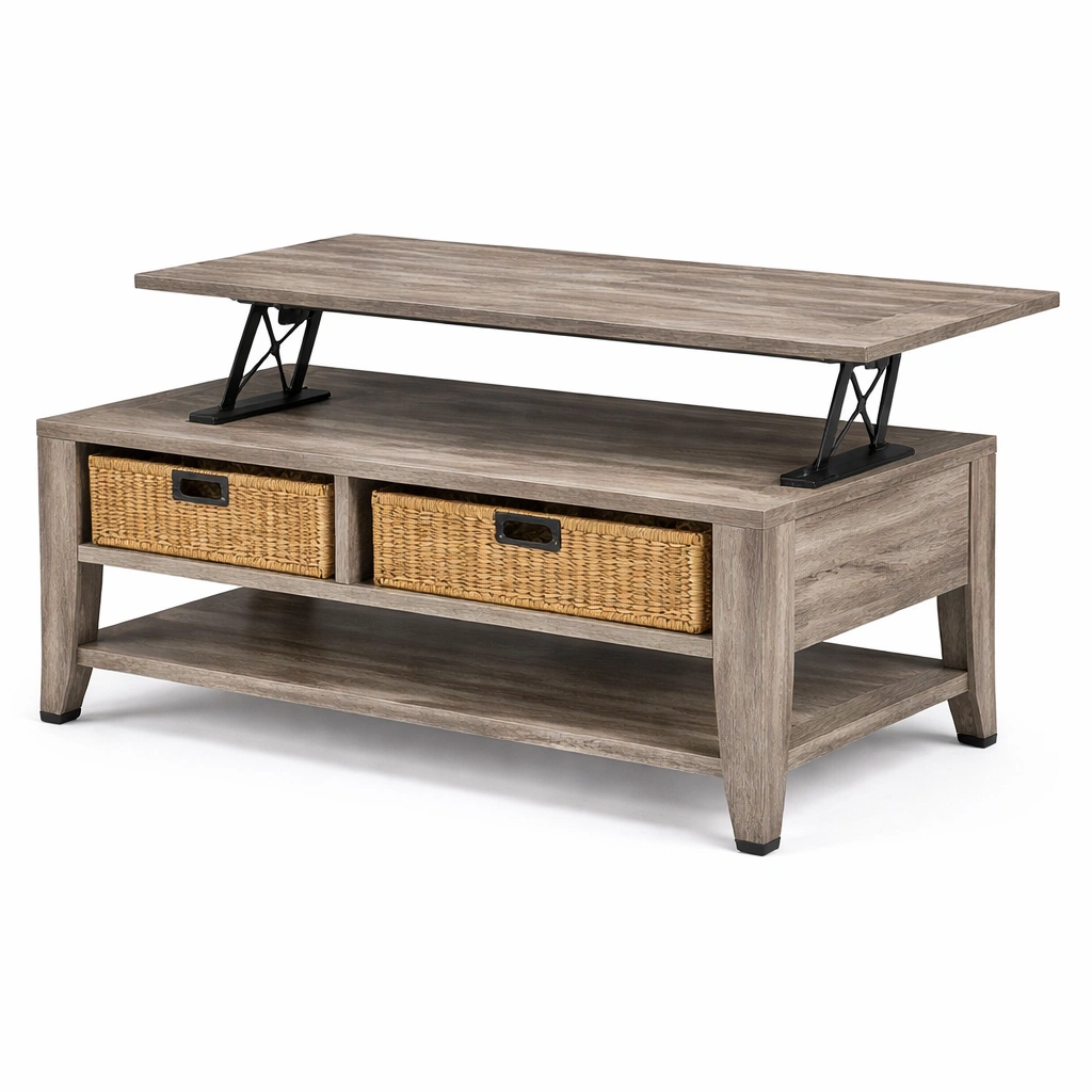 mesa de centro con almacenamiento y estante superior-dwellirae